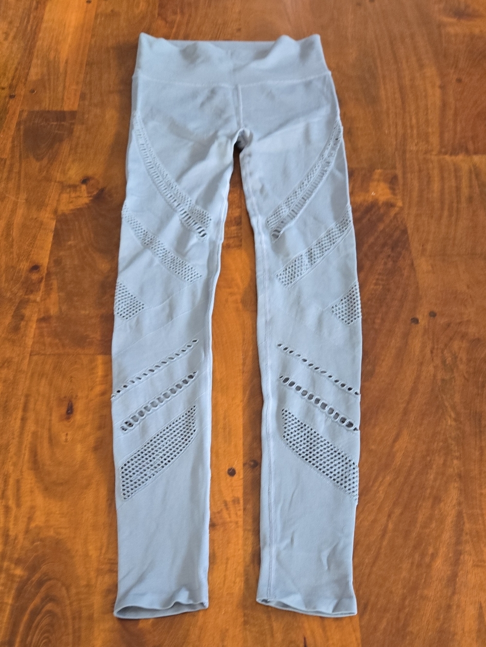 ALO Yoga Slate Blue Laser-Cut High-Rise Leggings Size Medium